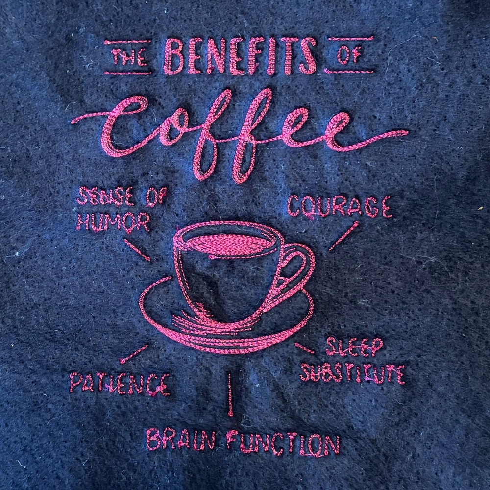 Embroidered Coffee IPad or Book Cover